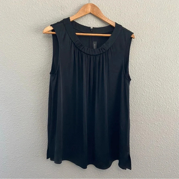 St. John Tops - St. John Black Sleeveless Satin Top Size Large EUC